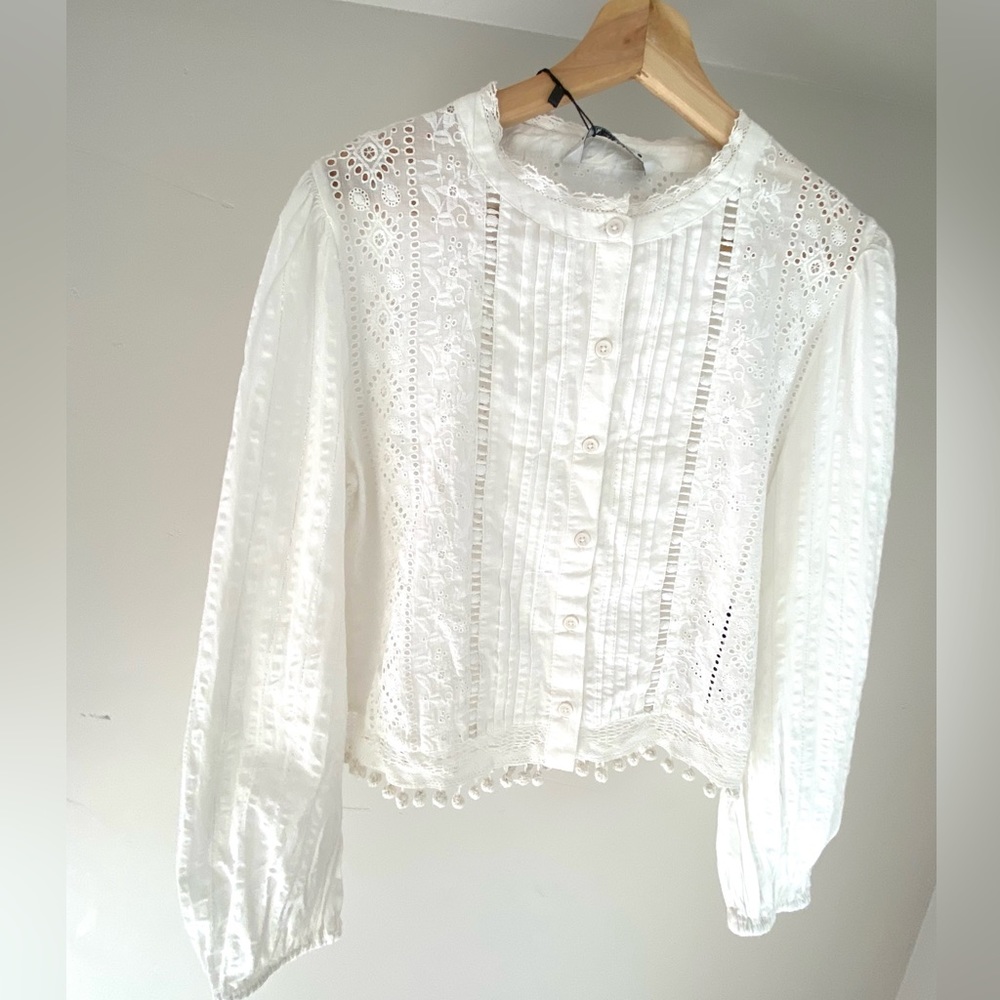 Zara Limited Edition “The Emmy blouse” NWT women’s long sleeve top- size medium